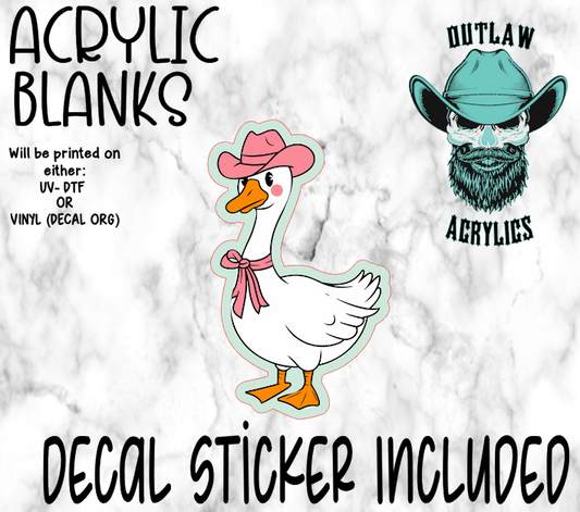 Cowboy Duck Acrylic & Decal Set