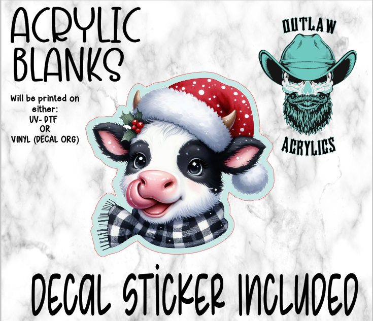 Happy Santa Cow Acrylic & Decal Set