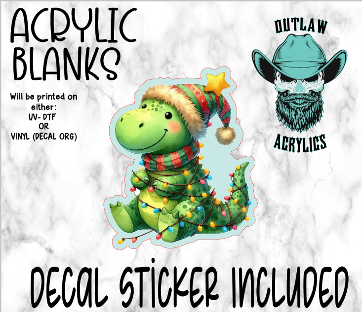 Festive Dino Acrylic & Decal Set