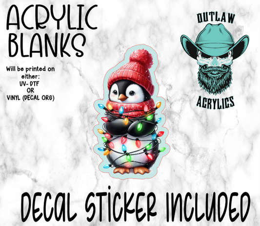 Festive Penguin Acrylic & Decal Set