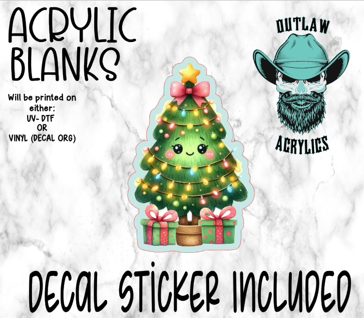 Kawaii Festive Tree Acrylic & Decal Set
