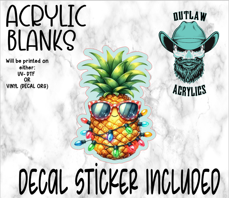 Festive Pineapple Acrylic & Decal Set
