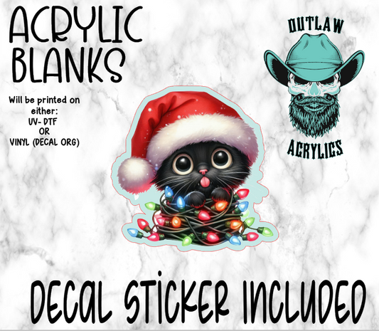 Baby Black Cat Lights Acrylic & Decal Set