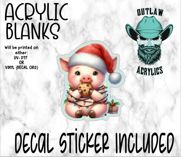 Festive Pig & Cookie Acrylic & Decal Set