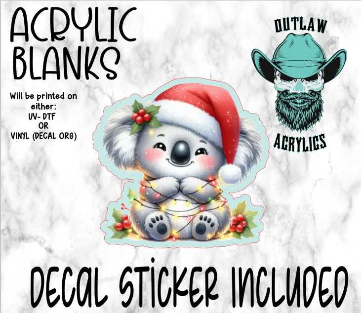 Festive Koala Acrylic & Decal Set