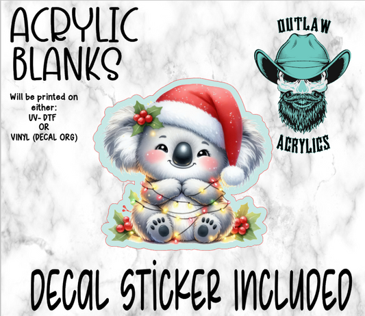 Festive Koala Acrylic & Decal Set