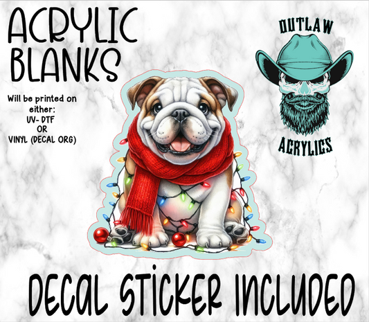 Festive Amer Bulldog Acrylic & Decal Set