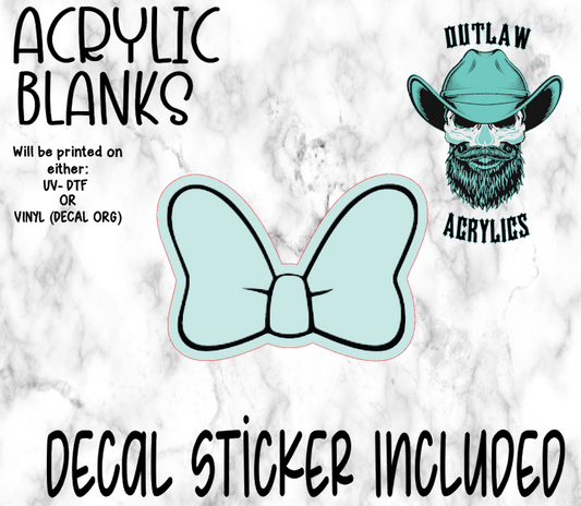 Girl Bow Acrylic & Decal Set