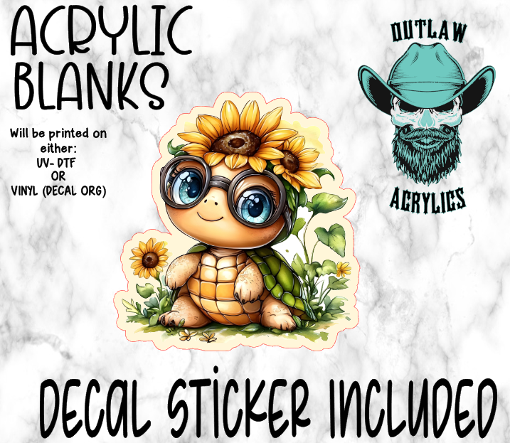 Sunflower Turtle Acrylic & Decal Set