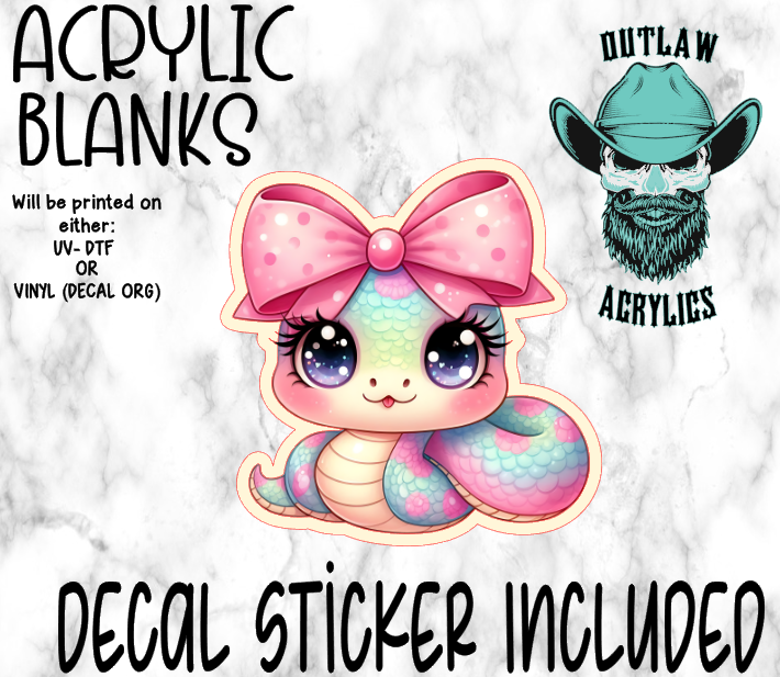 Girl Snake Bow Acrylic & Decal Set