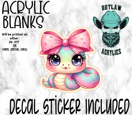 Girl Snake Bow Acrylic & Decal Set