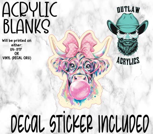 Bubblegum Highland Acrylic & Decal Set