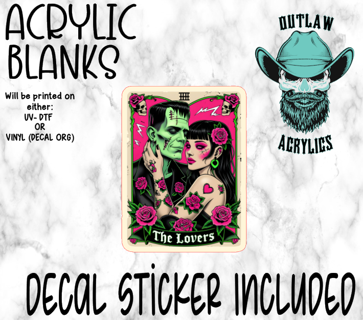 The Lovers Tarot Card Acrylic & Decal Set