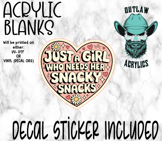 Girl Needs Snacks Acrylic & Decal Set