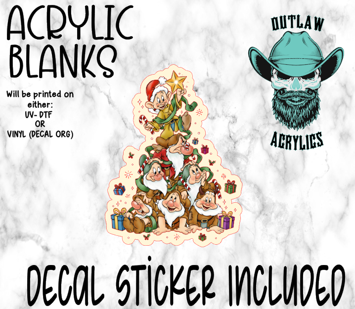 7 Guys Tree Acrylic & Decal Set