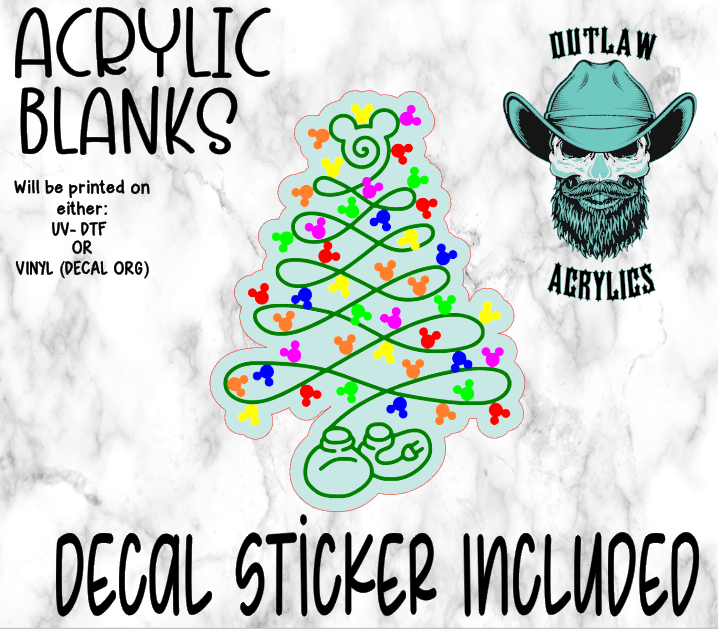 Triple Circle Style Tree Acrylic & Decal Set