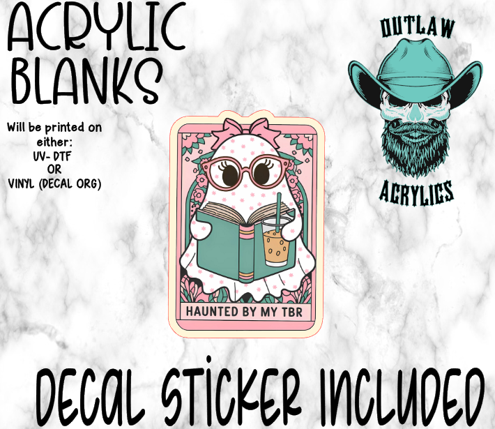 Haunted By My TBR Tarot Card Acrylic & Decal Set
