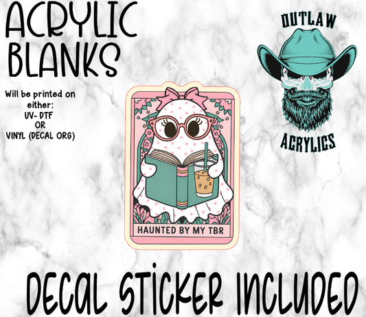 Haunted By My TBR Tarot Card Acrylic & Decal Set