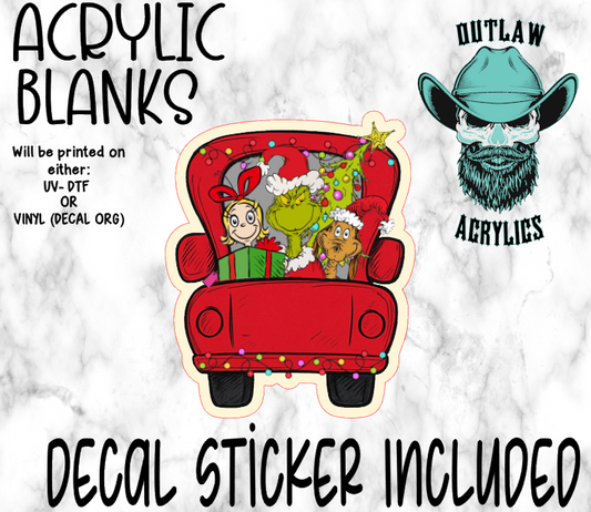 Red Truck Rear Green Guy & Friends Acrylic & Decal Set