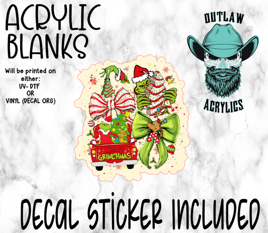Merry Grinchmas Croquette Style Acrylic & Decal Set