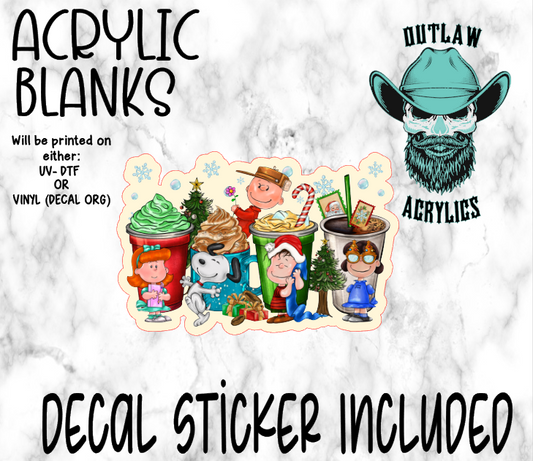 Charlie & Friends Festive Cups Acrylic & Decal Set