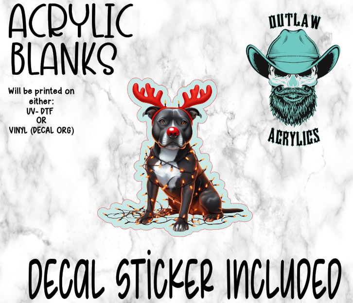 Festive Pitbull Acrylic & Decal Set