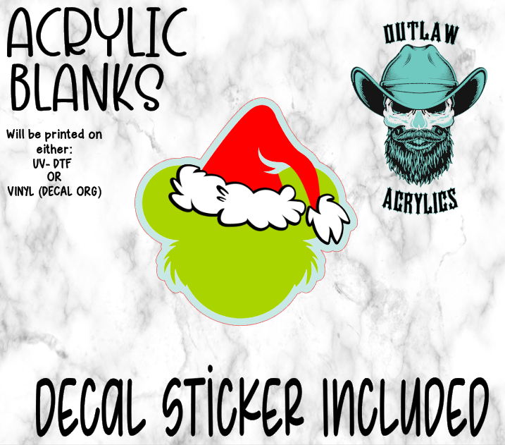 Green Circle Santa Style Acrylic & Decal Set