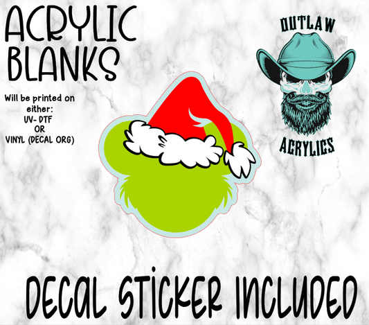 Green Circle Santa Style Acrylic & Decal Set