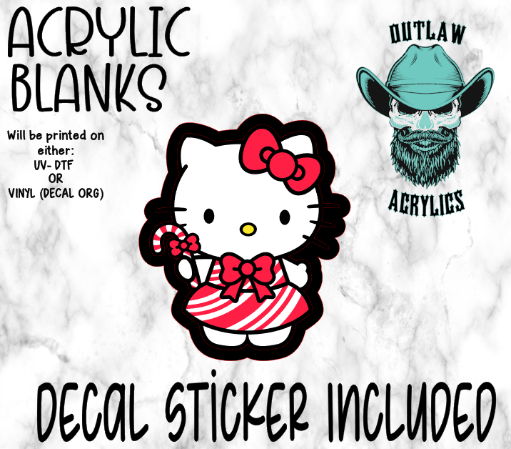 Candy Cane HK Acrylic & Decal Set