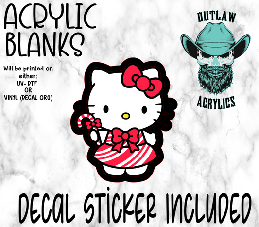 Candy Cane HK Acrylic & Decal Set