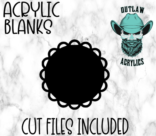 Scallop W/ Holes Acrylic Blank