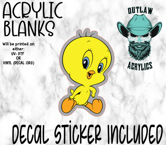 Yellow Birdy Acrylic & Decal Set