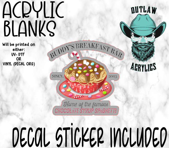 Buddy's Breakfast Acrylic & Decal Set