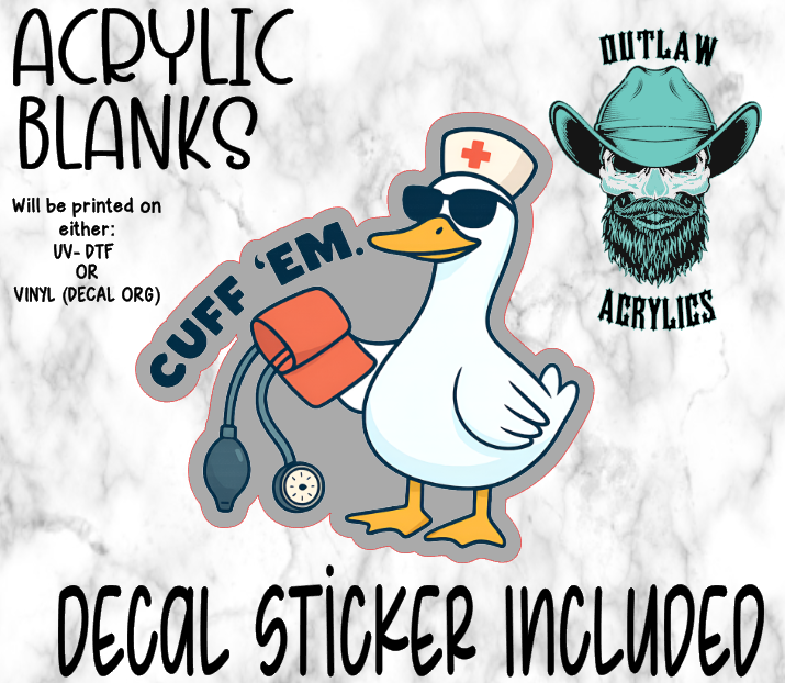 Cuff' Em Acrylic & Decal Set