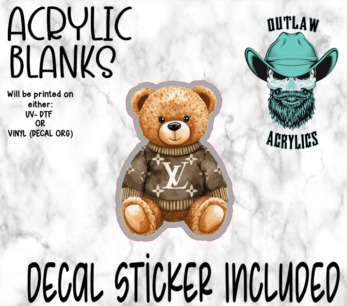 Boujee Bear Acrylic & Decal Set