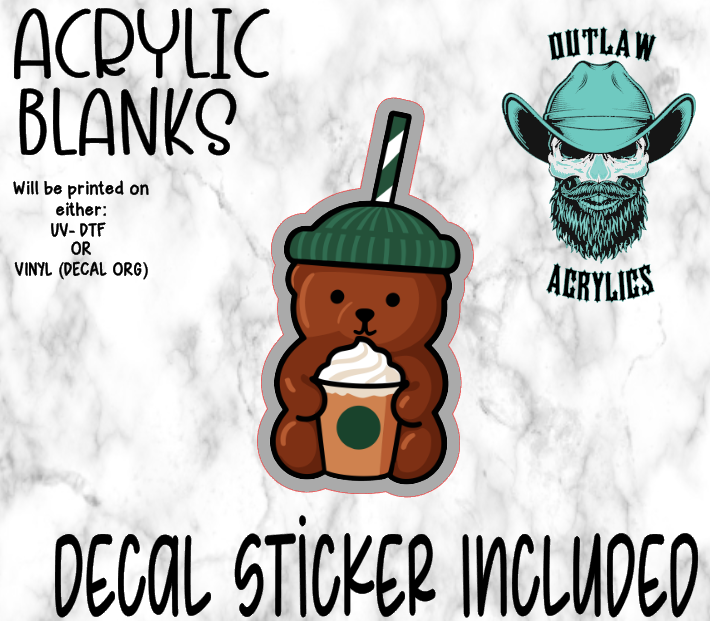 Bear Cup Acrylic & Decal Set