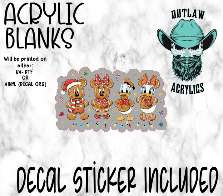 Mouse & Duck Friends Christmas Acrylic & Decal Set
