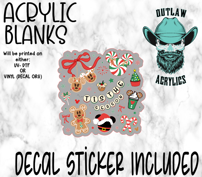 Mouse Tis The Season Acrylic & Decal Set