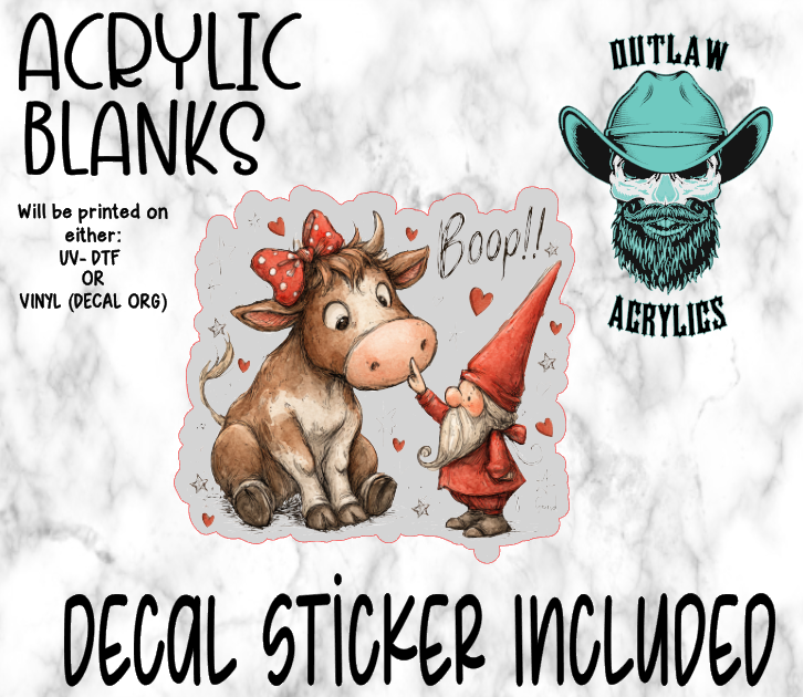 Cow Gnome Boop Acrylic & Decal Set