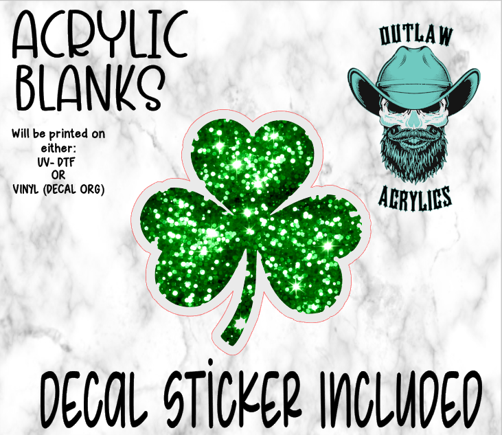 Glitter Clover Acrylic & Decal Set