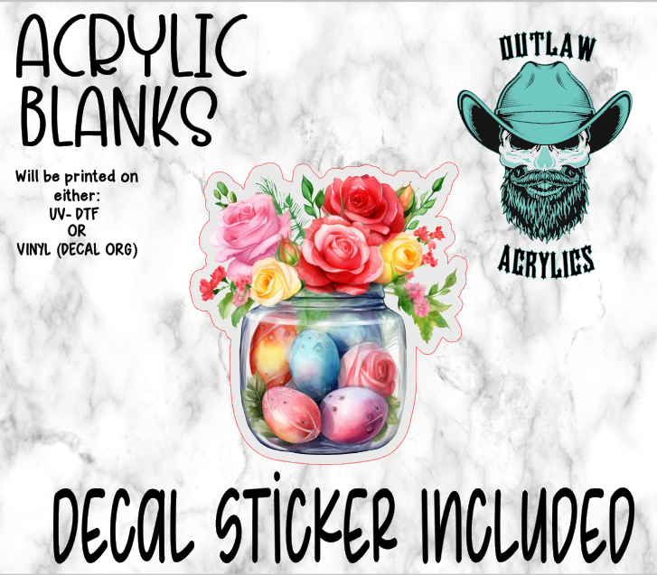 Egg Roses Acrylic & Decal Set