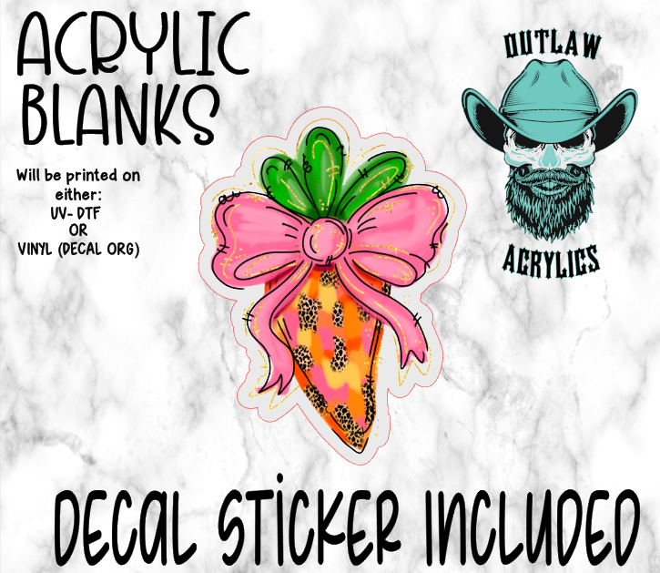 Brushed Carrot Acrylic & Decal Set