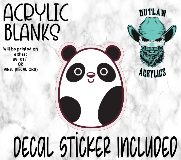 Panda Egg Acrylic & Decal Set