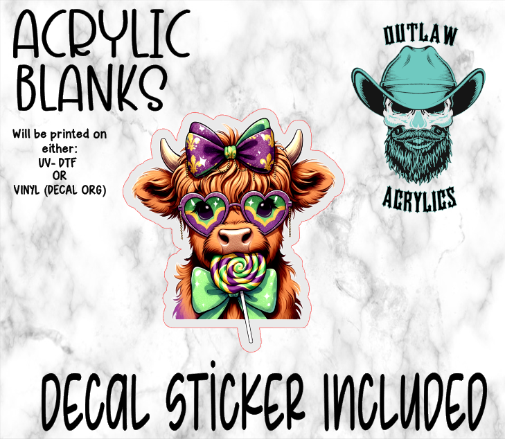 Mardi Lollipop Highland Acrylic & Decal Set