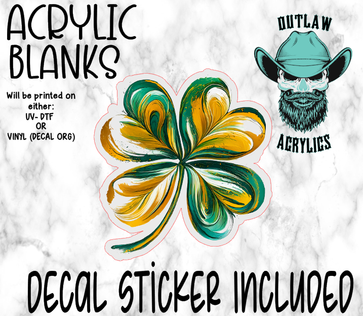 Brushed Clover Acrylic & Decal Set