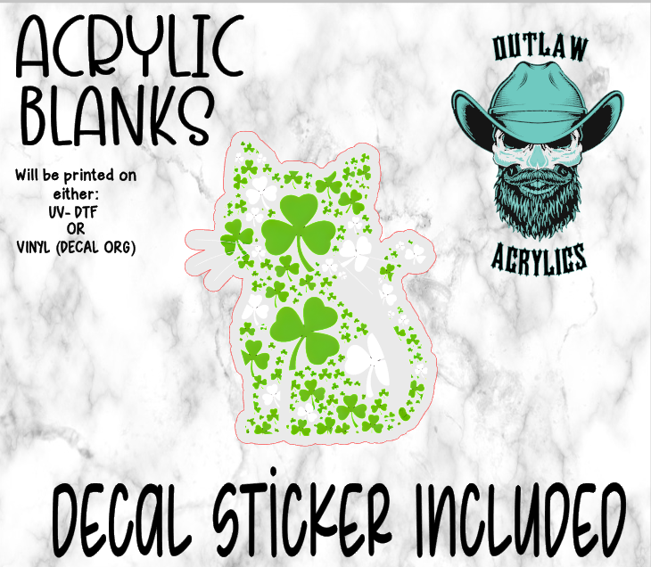 Clover Cat Acrylic & Decal Set