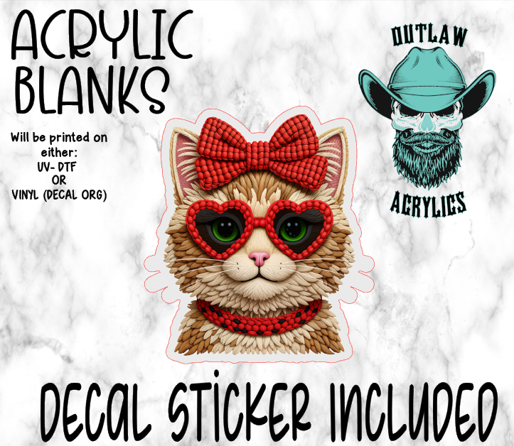 Valentine Cat Acrylic & Decal Set