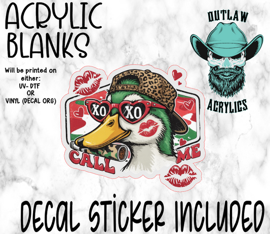 XoXo Duck Call Acrylic & Decal Set