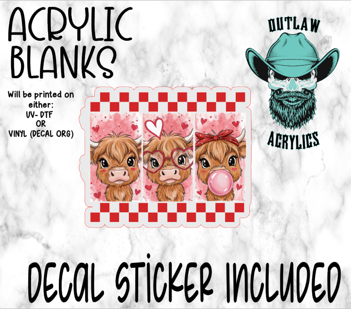 Valentine Highland Checkered Acrylic & Decal Set