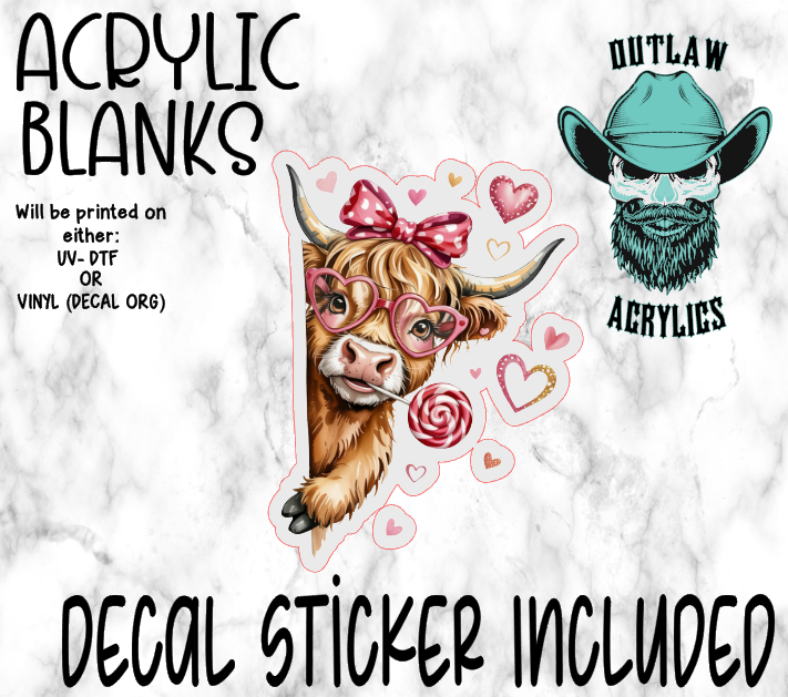 Peaking Valentine Highland Acrylic & Decal Set